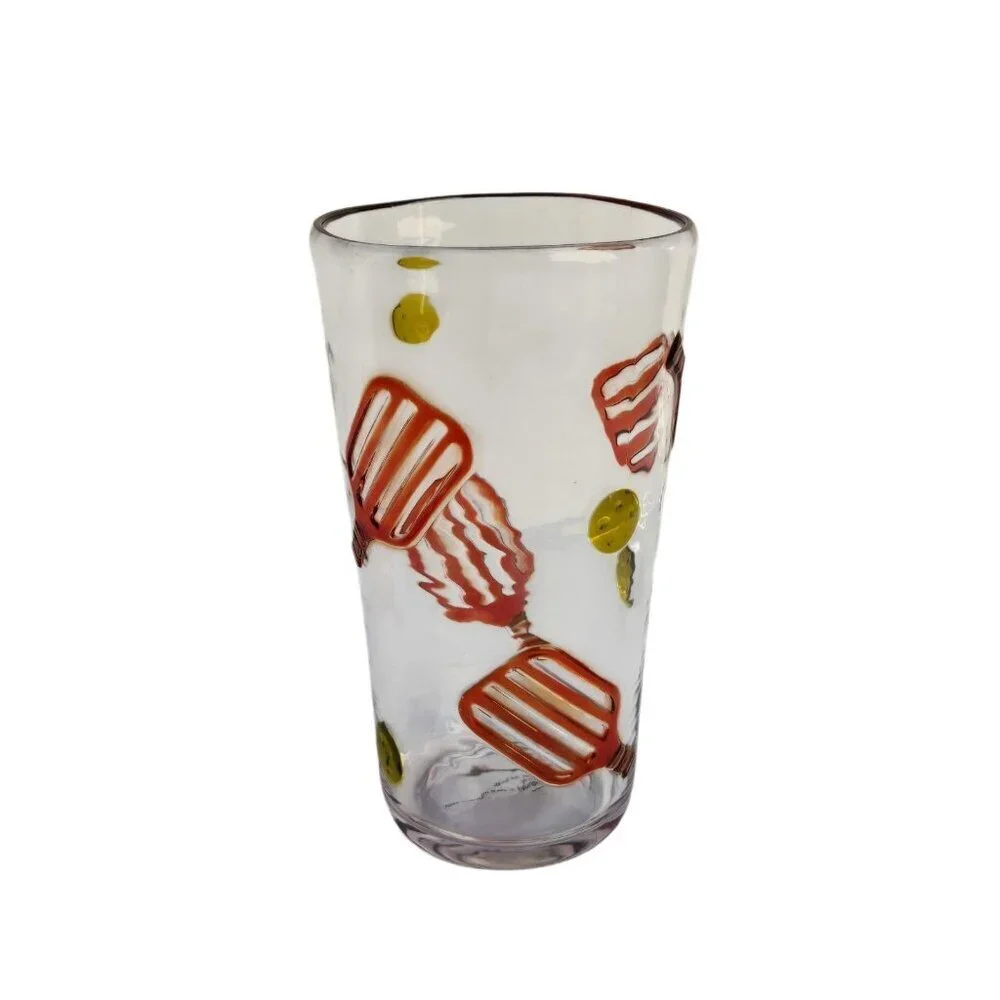 New Plastic Outdoor Orange Party Summer PICKLEBALL Beverage Cup Tumbler Glass